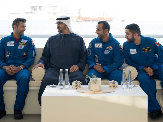 Sheikh Mohamed bin Zayed receives astronaut Sultan Al Neyadi, UAE Mission 2 team