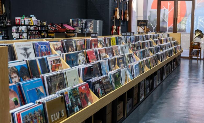 Vinyl records stored at the Metal East Records store in Dubai (Photos by KT: Shihab)