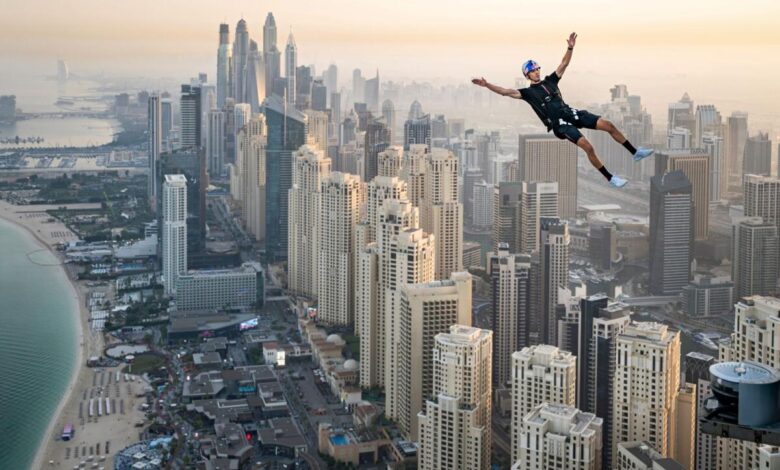 Watch: Wakeskater jumps from world's highest rooftop pool to beach in Dubai stunt - News