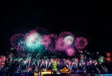 Spectacular fireworks on New Year's Eve at the Sheikh Zayed Festival, Abu Dhabi.  Shihab Photos
