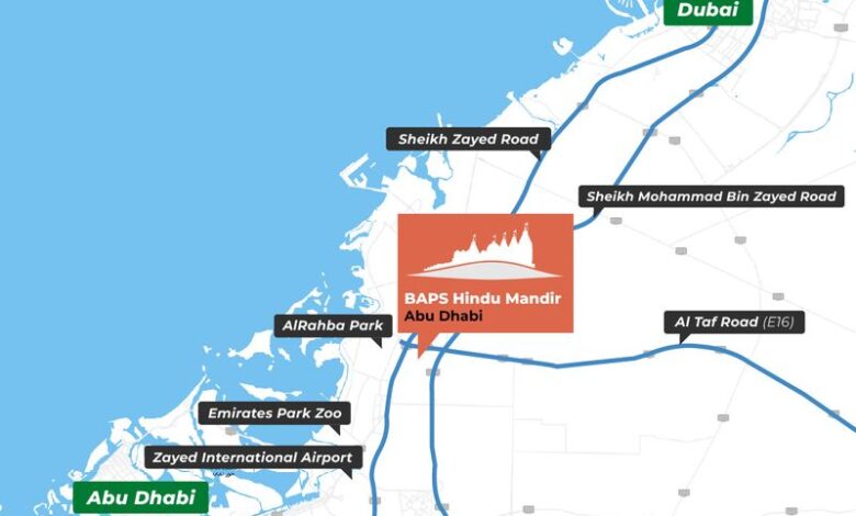 BAPS Hindu Mandir in Abu Dhabi location map