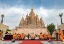 Watch: Festive atmosphere at BAPS Hindu temple in Abu Dhabi as spiritual leader arrives - News