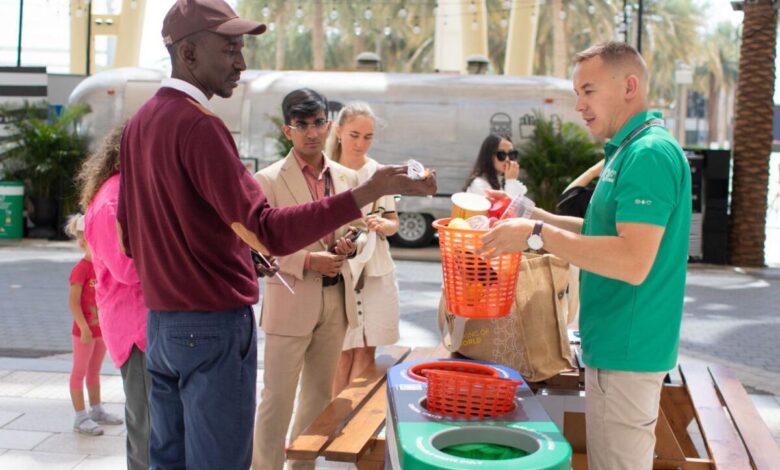 Visitors watch a demonstration at Expo City Dubai to mark World Recycling Day.  KT Photos: Shihab