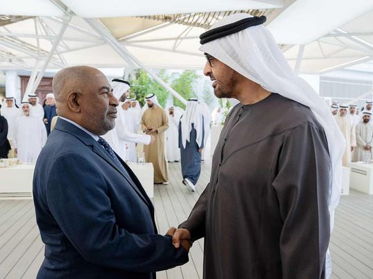 The President of the United Arab Emirates receives the President of the Union of the Comoros