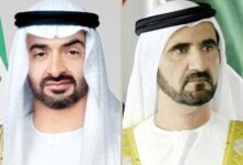 President His Highness Sheikh Mohamed bin Zayed Al Nahyan and His Highness Sheikh Mohammed Bin Rashid Al Maktoum, Vice-President and Prime Minister of the UAE and Ruler of Dubai